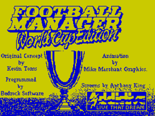 Football Manager title screen for ZX Spectrum